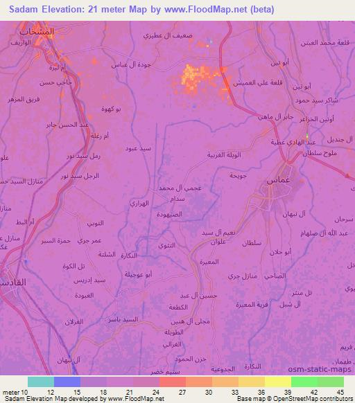 Sadam,Iraq Elevation Map