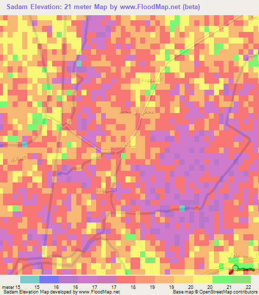 Sadam,Iraq Elevation Map