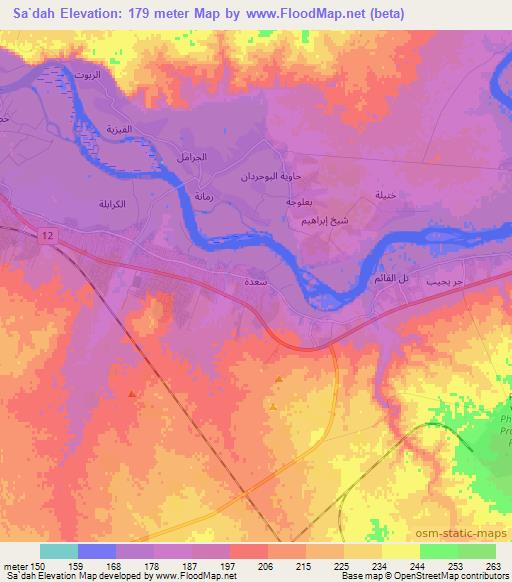 Sa`dah,Iraq Elevation Map