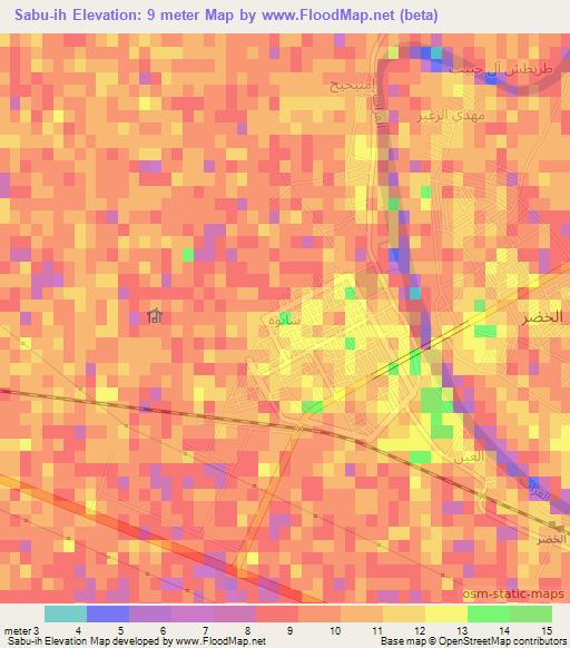 Sabu-ih,Iraq Elevation Map