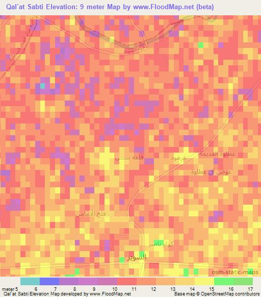 Qal`at Sabti,Iraq Elevation Map