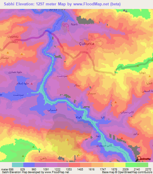 Sabhi,Iraq Elevation Map