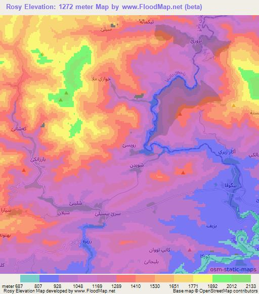 Rosy,Iraq Elevation Map