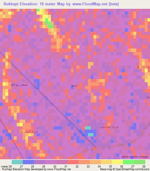 Rukhayt,Iraq Elevation Map