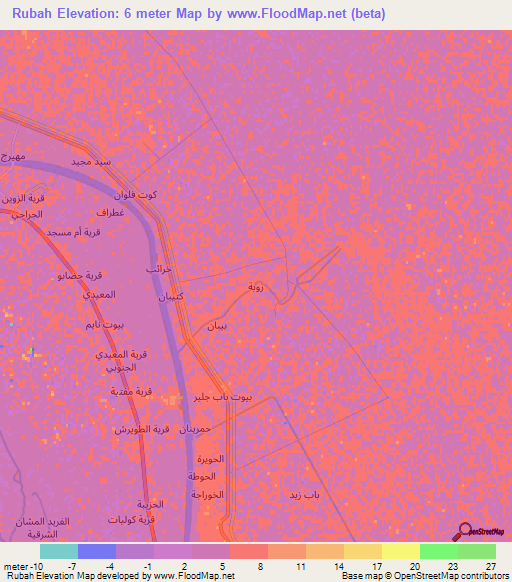 Rubah,Iraq Elevation Map