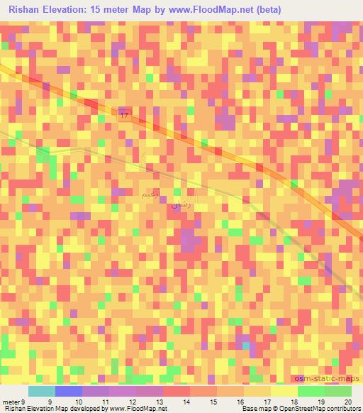 Rishan,Iraq Elevation Map