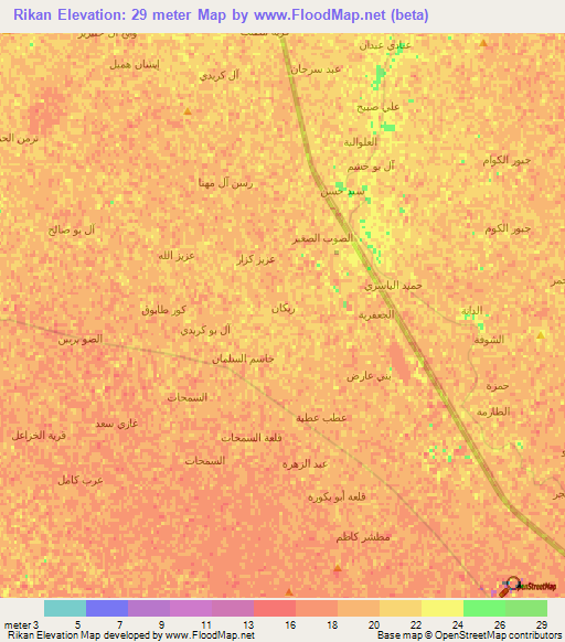 Rikan,Iraq Elevation Map