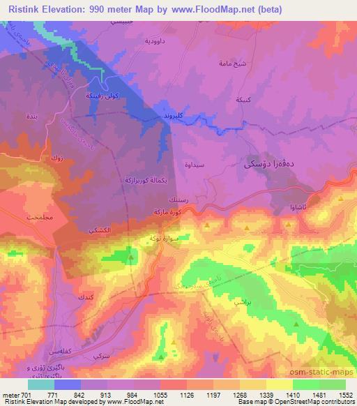 Ristink,Iraq Elevation Map