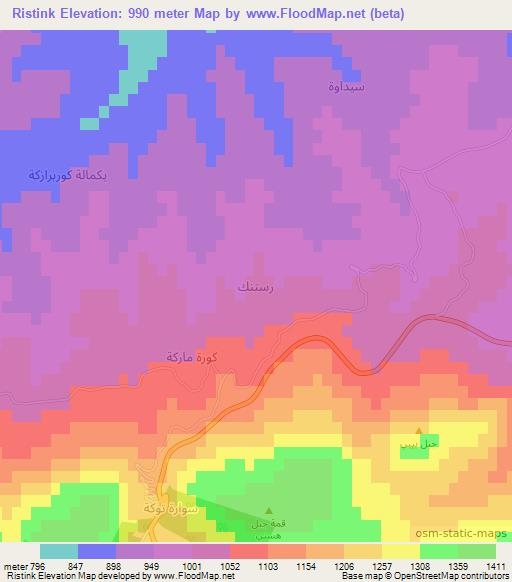 Ristink,Iraq Elevation Map