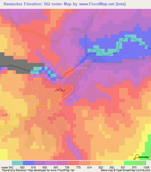 Rawanduz,Iraq Elevation Map