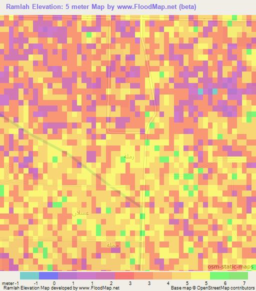 Ramlah,Iraq Elevation Map