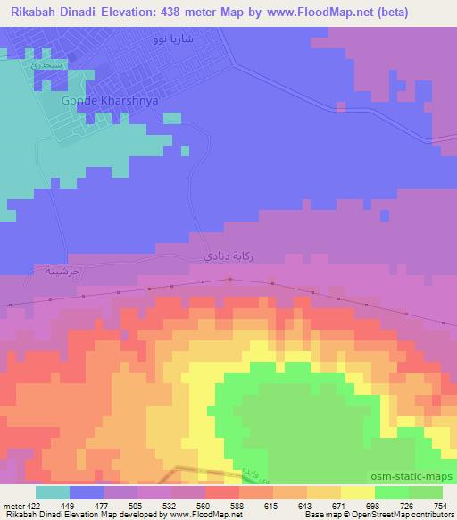 Rikabah Dinadi,Iraq Elevation Map