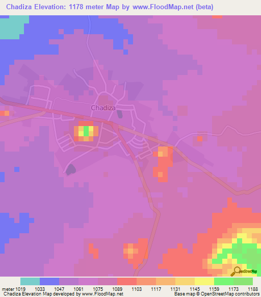 Chadiza,Zambia Elevation Map