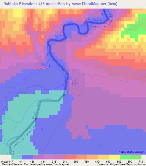 Rabinka,Iraq Elevation Map