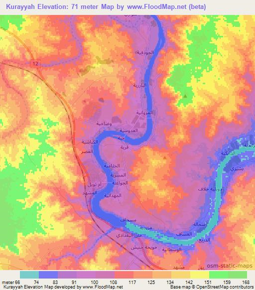 Kurayyah,Iraq Elevation Map