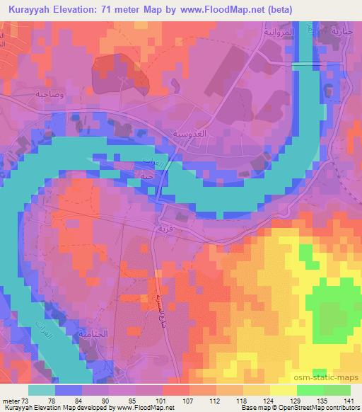 Kurayyah,Iraq Elevation Map