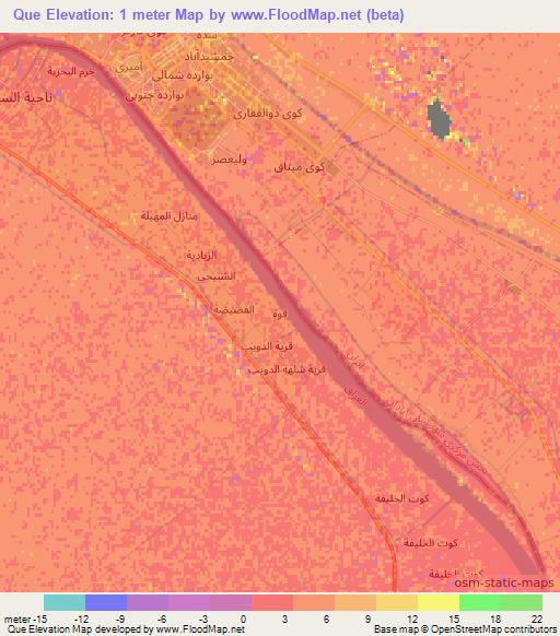 Que,Iraq Elevation Map