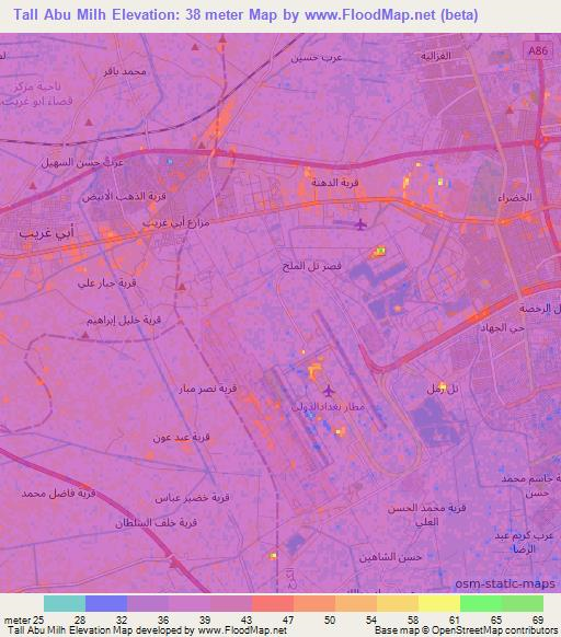 Tall Abu Milh,Iraq Elevation Map