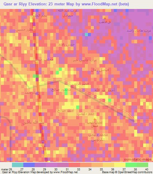 Qasr ar Riyy,Iraq Elevation Map