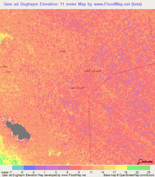 Qasr ad Dughaym,Iraq Elevation Map