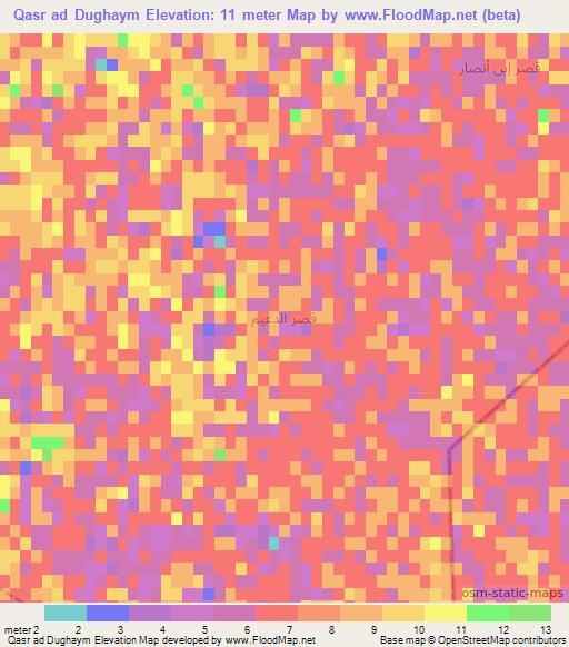 Qasr ad Dughaym,Iraq Elevation Map