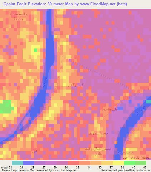 Qasim Faqir,Iraq Elevation Map