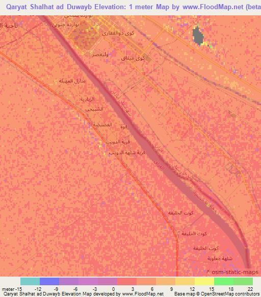 Qaryat Shalhat ad Duwayb,Iraq Elevation Map