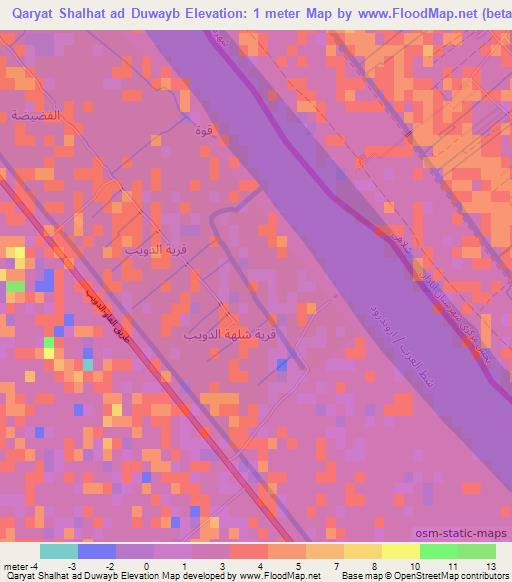 Qaryat Shalhat ad Duwayb,Iraq Elevation Map