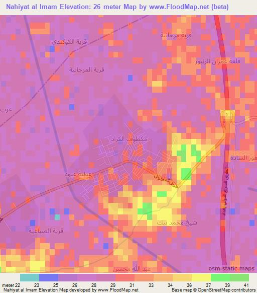 Nahiyat al Imam,Iraq Elevation Map