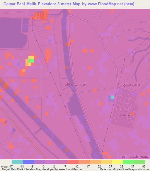 Qaryat Bani Malik,Iraq Elevation Map
