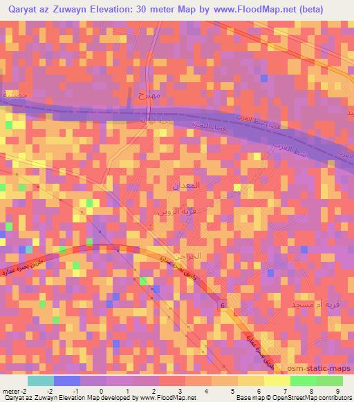 Qaryat az Zuwayn,Iraq Elevation Map