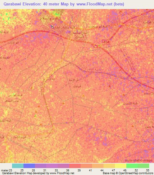 Qarabawi,Iraq Elevation Map