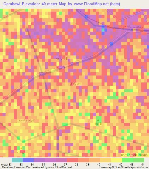 Qarabawi,Iraq Elevation Map