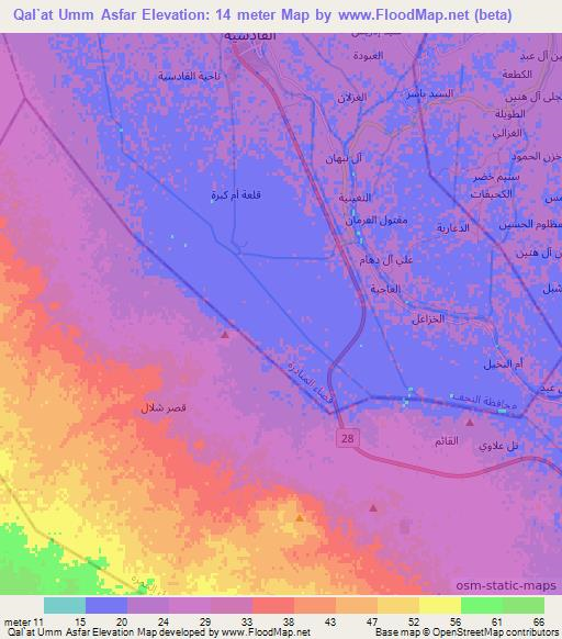 Qal`at Umm Asfar,Iraq Elevation Map