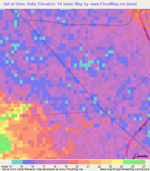 Qal`at Umm Asfar,Iraq Elevation Map