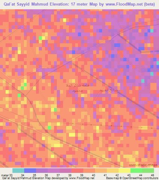 Qal`at Sayyid Mahmud,Iraq Elevation Map