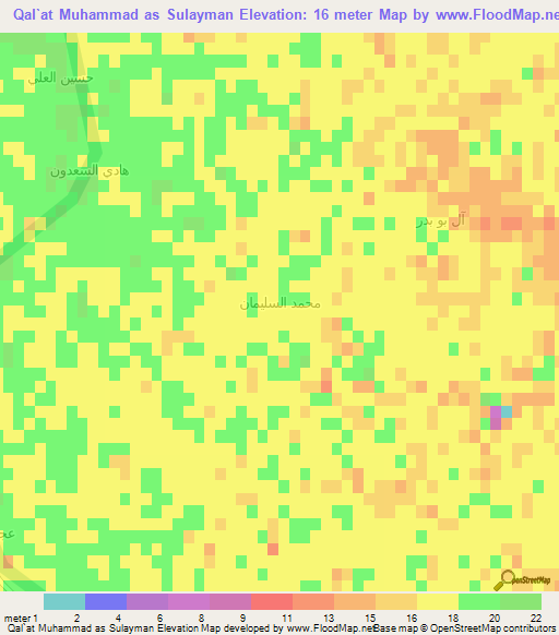 Qal`at Muhammad as Sulayman,Iraq Elevation Map