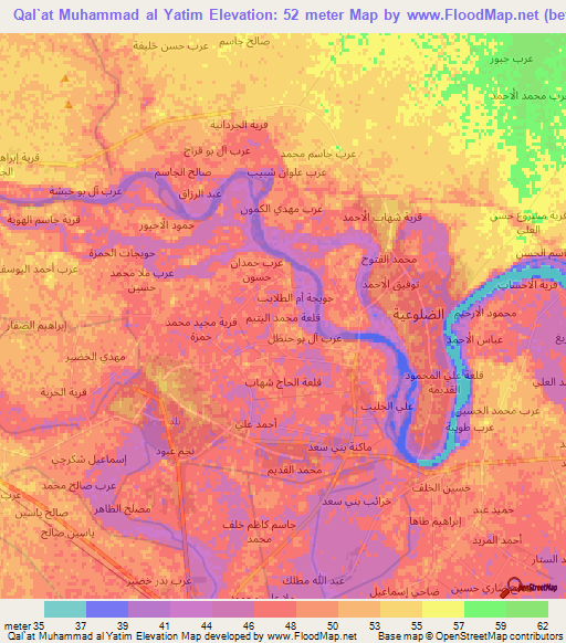 Qal`at Muhammad al Yatim,Iraq Elevation Map