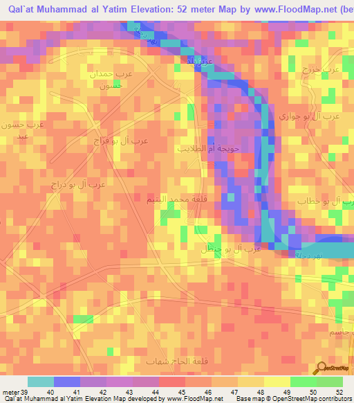 Qal`at Muhammad al Yatim,Iraq Elevation Map