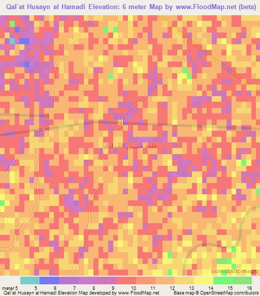 Qal`at Husayn al Hamadi,Iraq Elevation Map