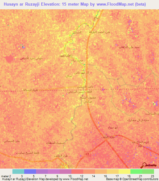 Husayn ar Ruzayji,Iraq Elevation Map