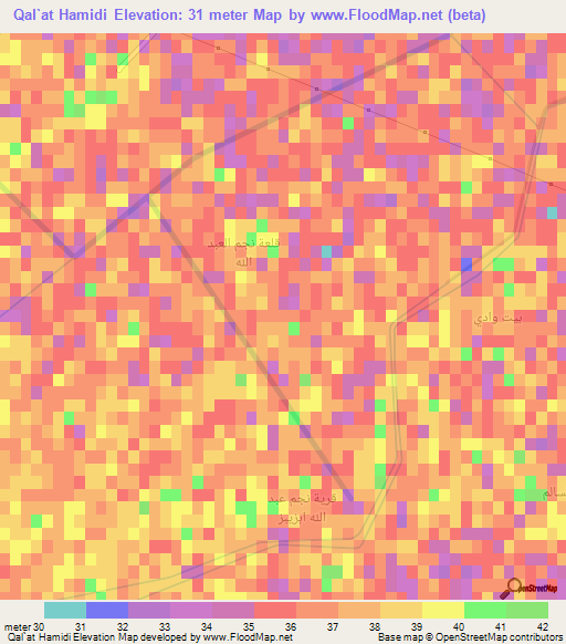 Qal`at Hamidi,Iraq Elevation Map