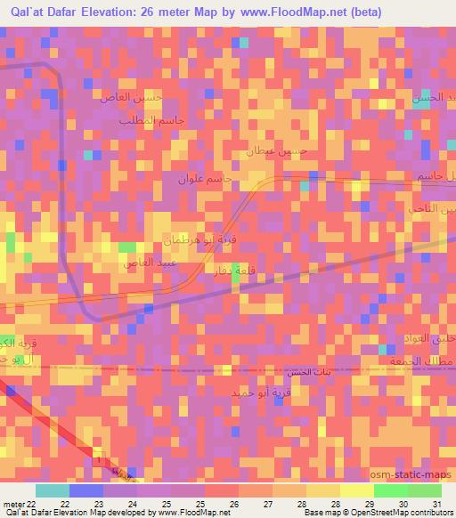 Qal`at Dafar,Iraq Elevation Map