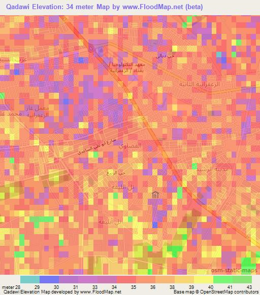 Qadawi,Iraq Elevation Map