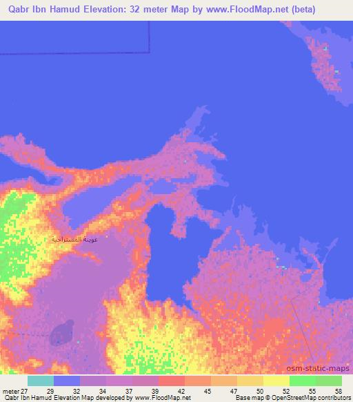 Qabr Ibn Hamud,Iraq Elevation Map