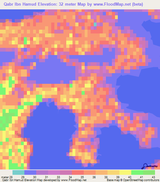 Qabr Ibn Hamud,Iraq Elevation Map