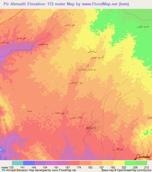 Pir Ahmadli,Iraq Elevation Map