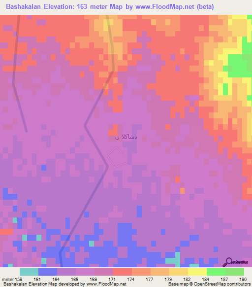 Bashakalan,Iraq Elevation Map