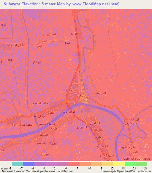 Nuhayrat,Iraq Elevation Map