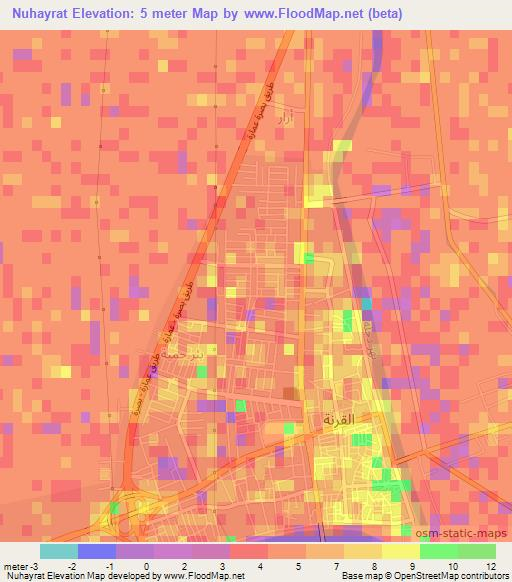 Nuhayrat,Iraq Elevation Map